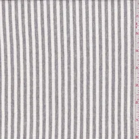 1 YD PC-White/Sterling Stripe Rib Knit Fabric