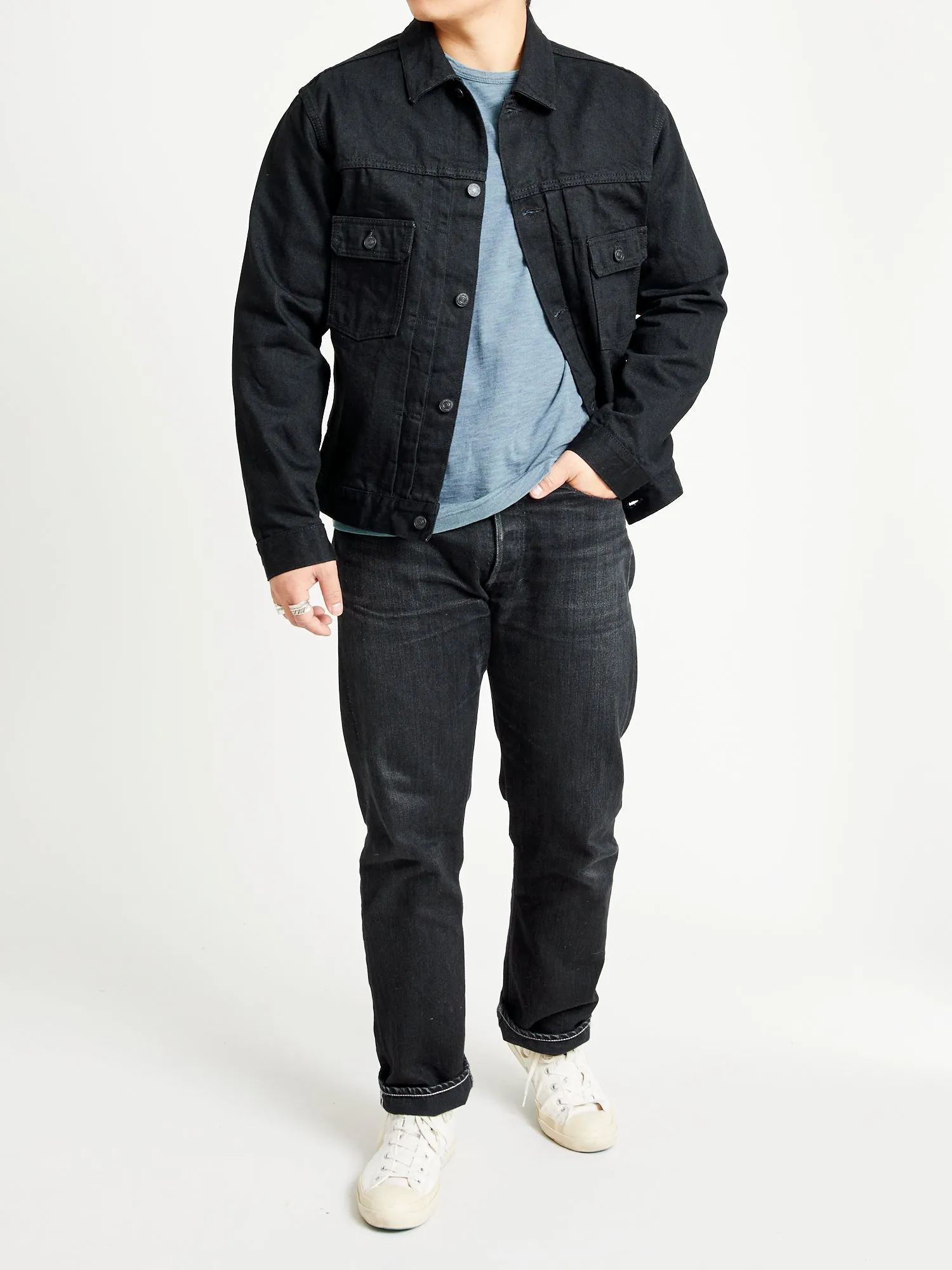 15.7oz Double Black Selvedge Denim Type-2 Jacket