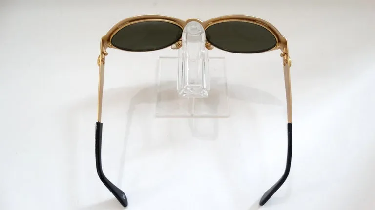 1990s Versace Matte Gold Metal Sunglasses