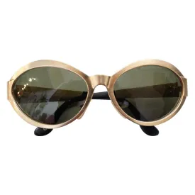 1990s Versace Matte Gold Metal Sunglasses