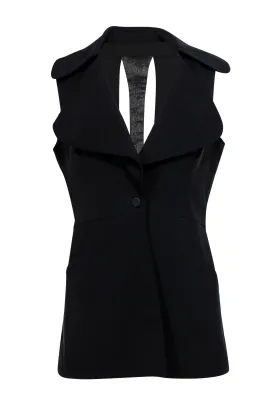 Arzu Kaprol - Black Cutout Back Vest w/ Silver Detailing Sz M