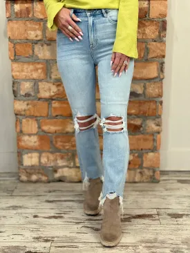 Asymmetric Hem Cropped Flare Jeans