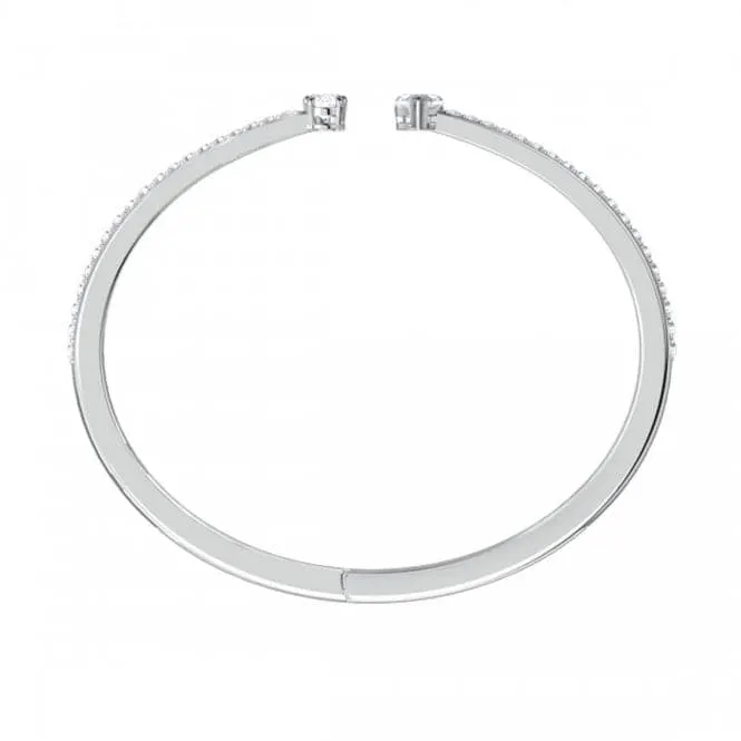 Attract White Rhodium Plated Cuff Bangle