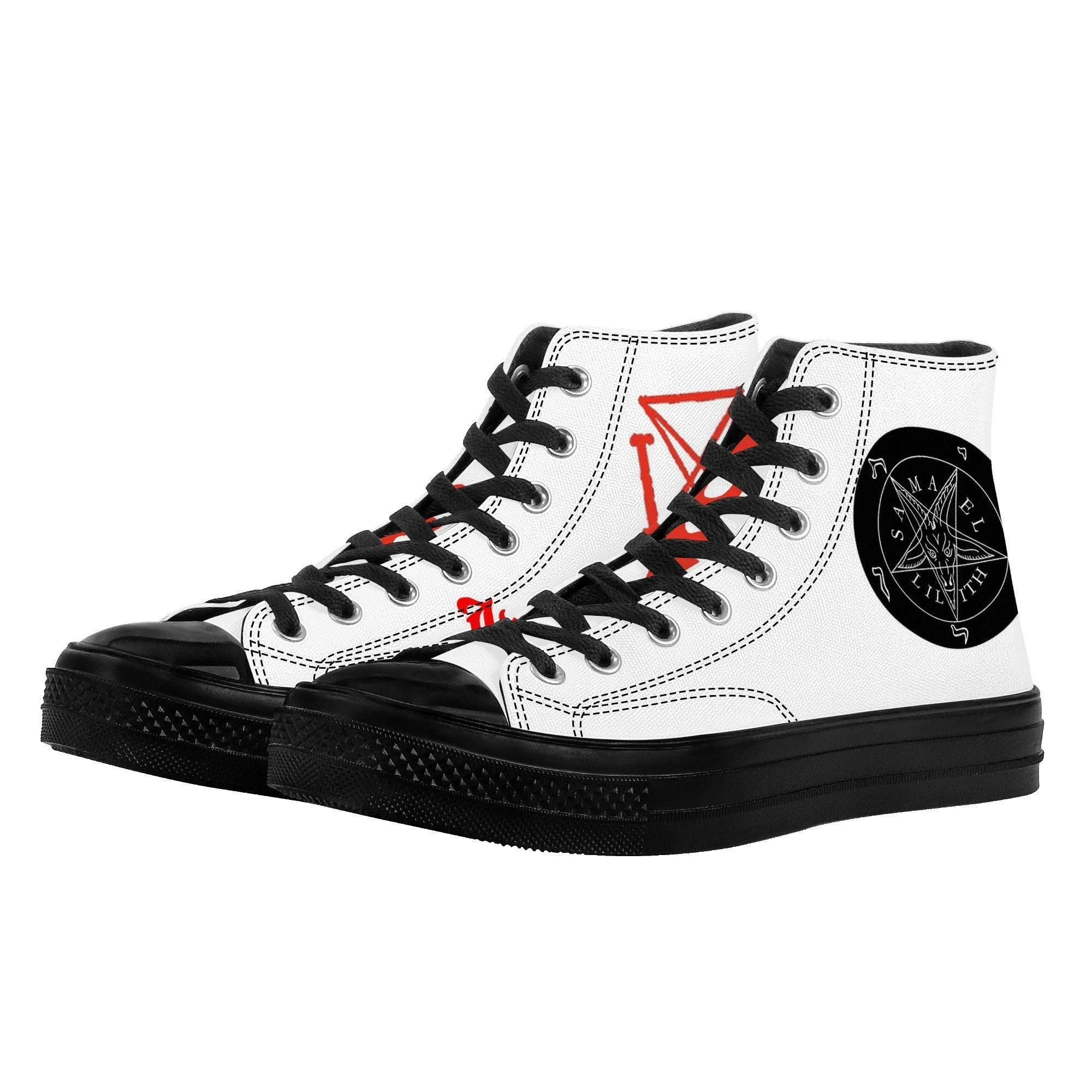 Ave Satana High Top Canvas Shoes - Black