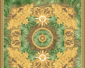 Baroque Ornaments Textured Wallpaper in Brown/Multi from the Versace V Collection