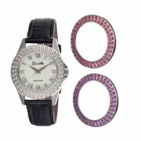 Bertha Audrey MOP Leather-Band Ladies Watch