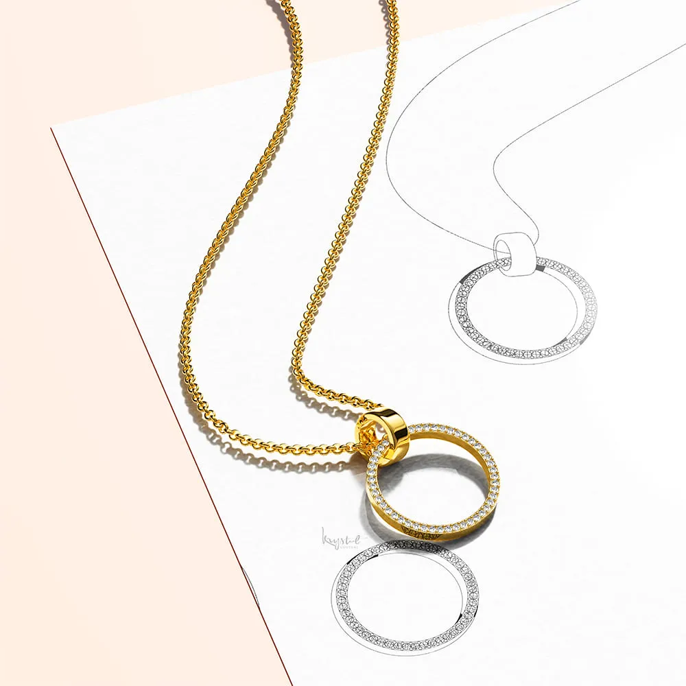 Boxed Orbit Earrings, Bracelet & Necklace Set with Swarovski Crystal in Gold