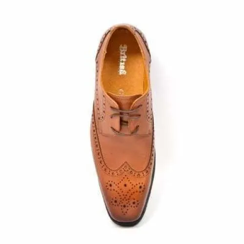 British Walkers Charles Men's Cognac Leather Wing Tips