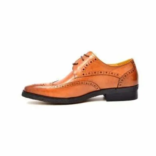 British Walkers Charles Men's Cognac Leather Wing Tips