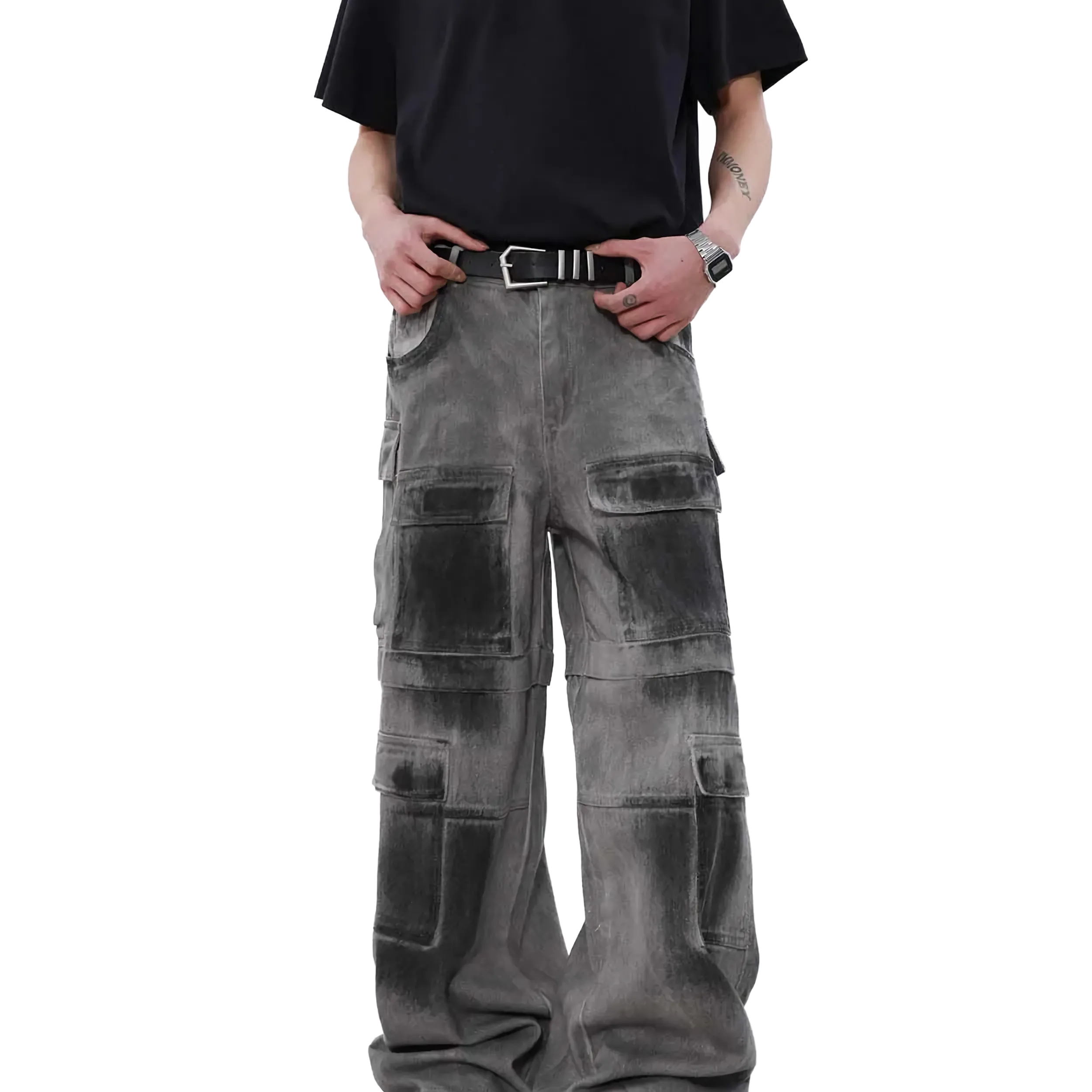 'Carrus' Industrial Multi-Pocket Wide Leg Cargo Jeans