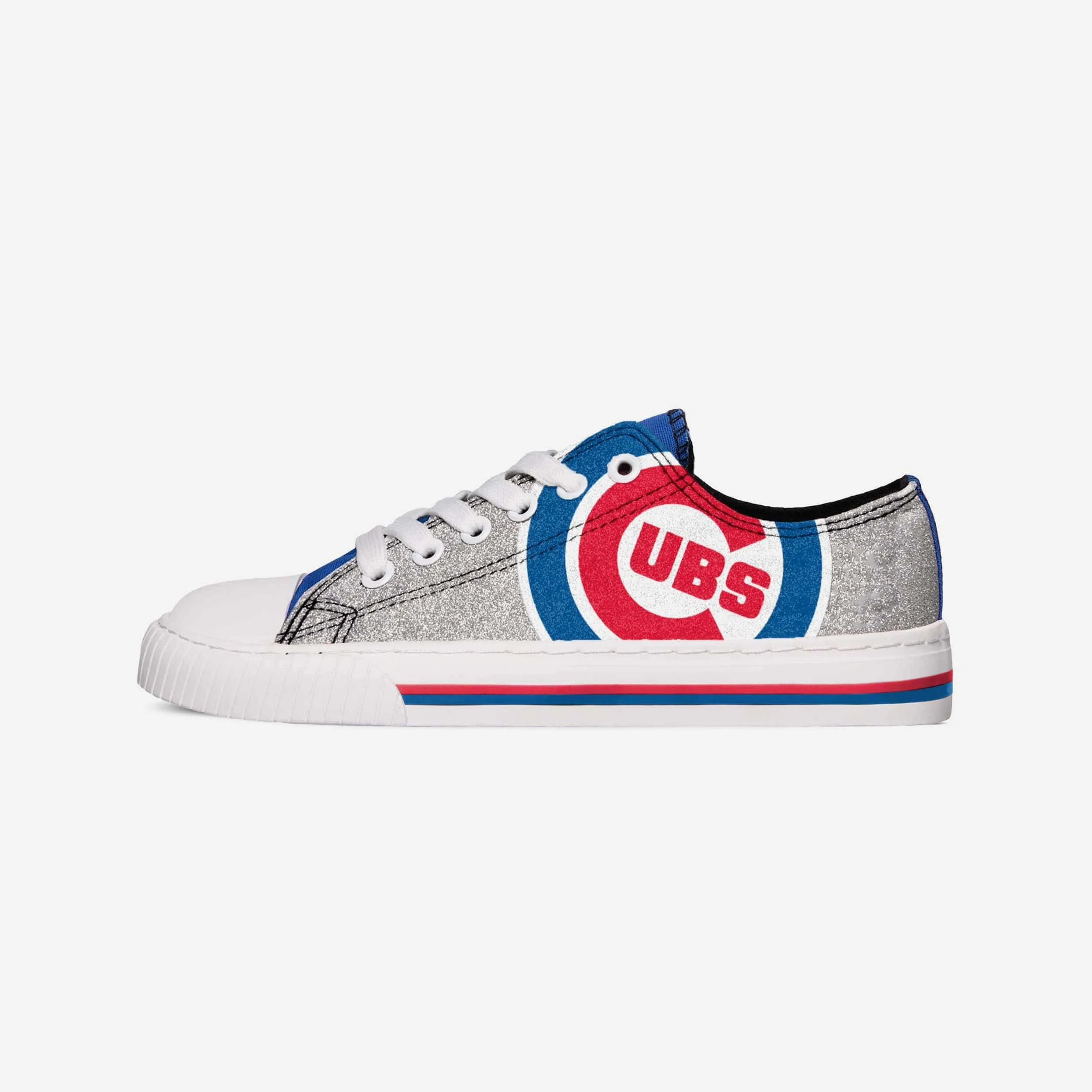 Chicago Cubs Womens Glitter Low Top Canvas Shoe