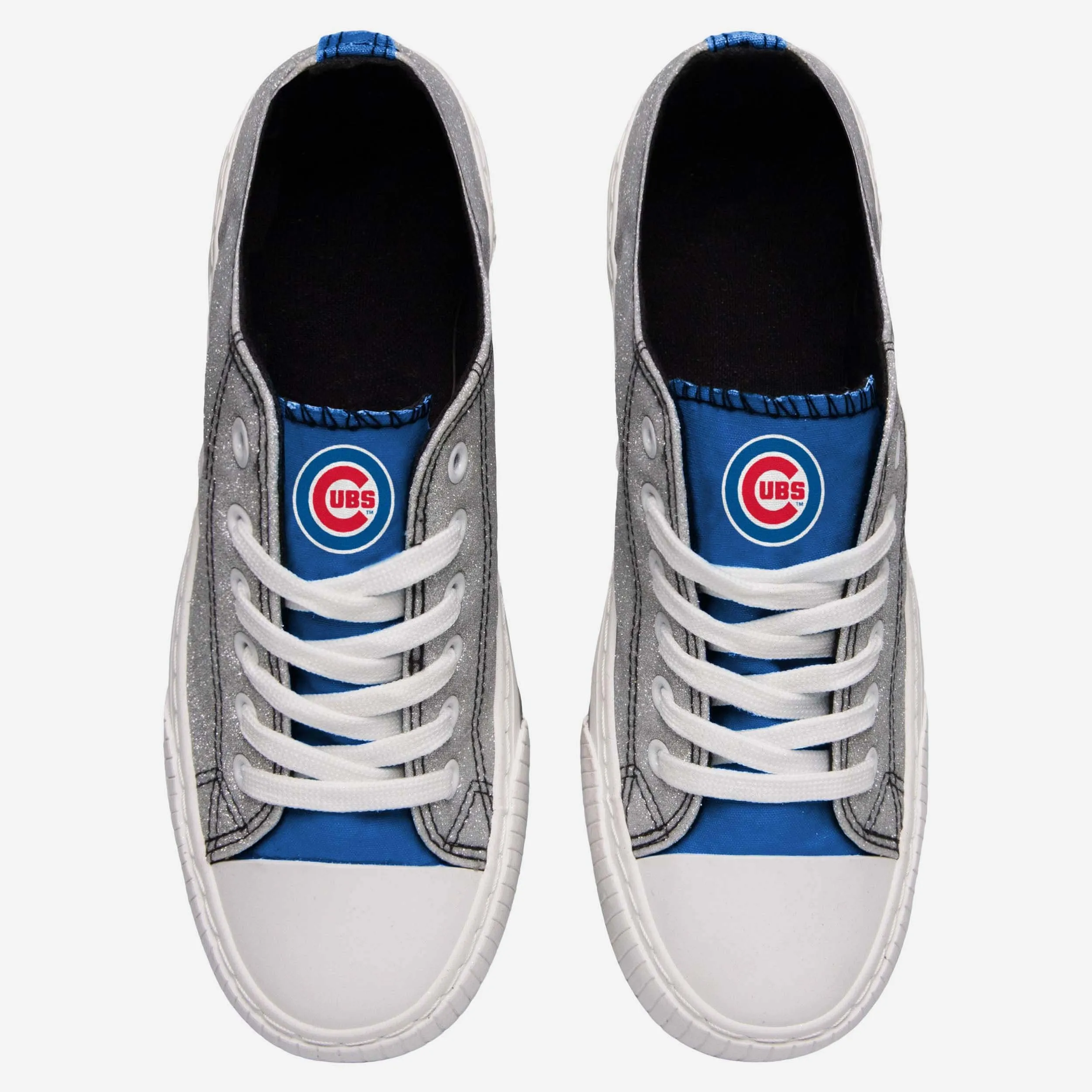 Chicago Cubs Womens Glitter Low Top Canvas Shoe