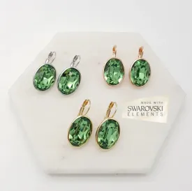 Chrysalini - Large Oval Swarovski Earring