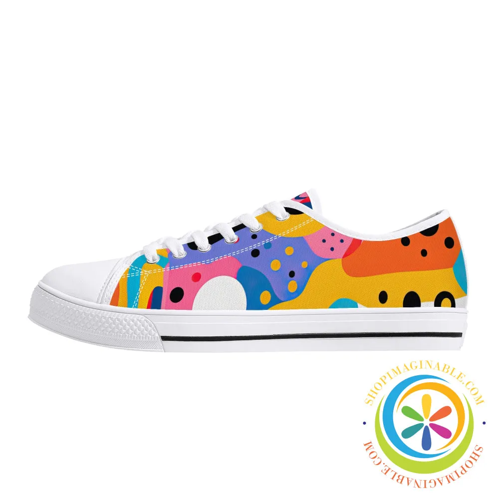 Colorful Pop Art Ladies Low Top Canvas Shoes