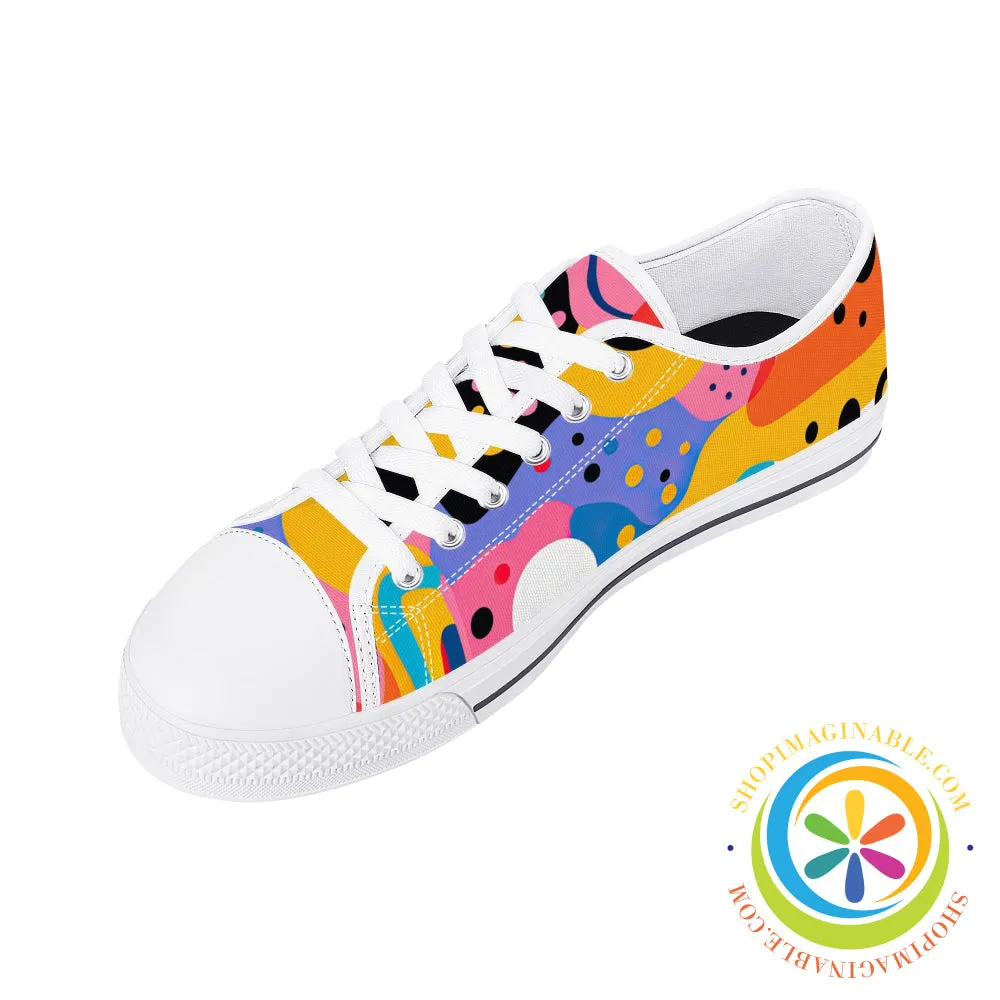 Colorful Pop Art Ladies Low Top Canvas Shoes