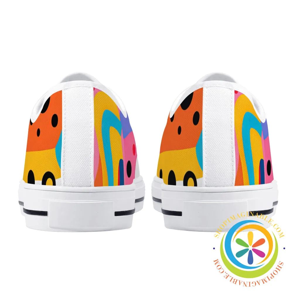 Colorful Pop Art Ladies Low Top Canvas Shoes