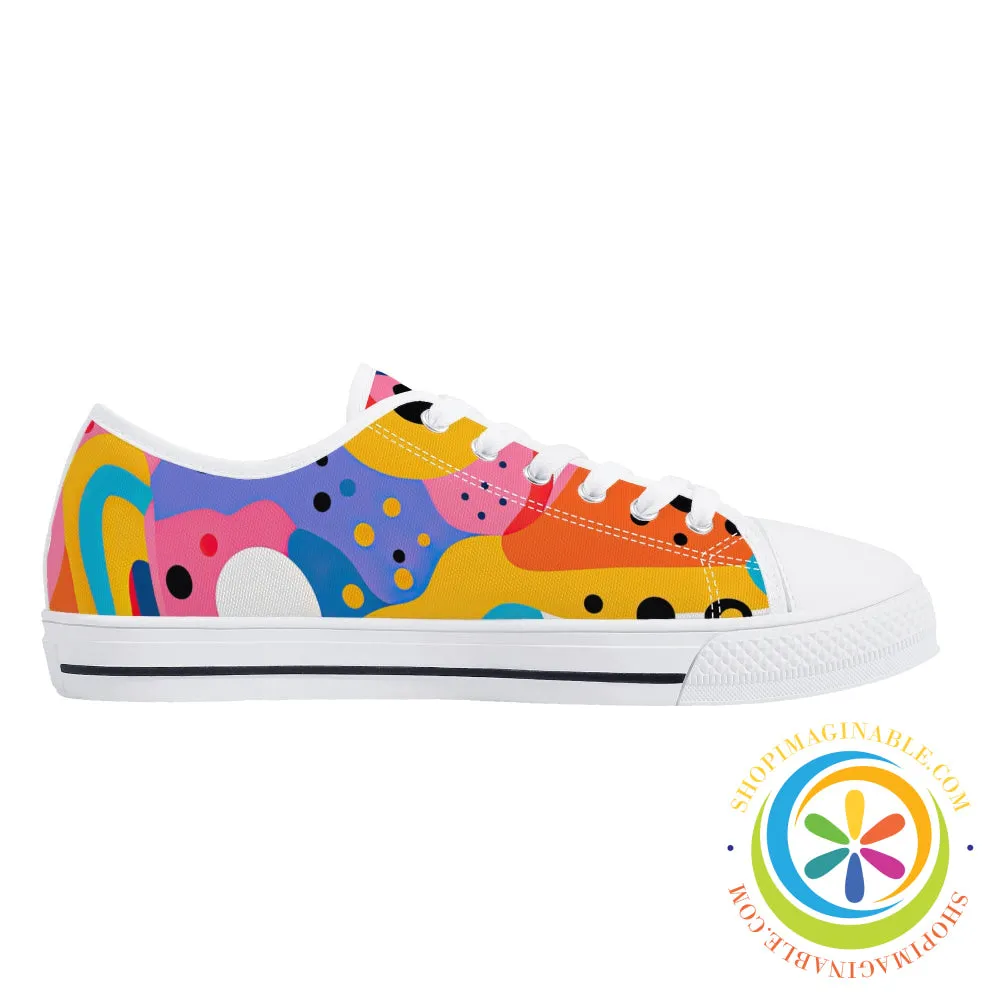 Colorful Pop Art Ladies Low Top Canvas Shoes