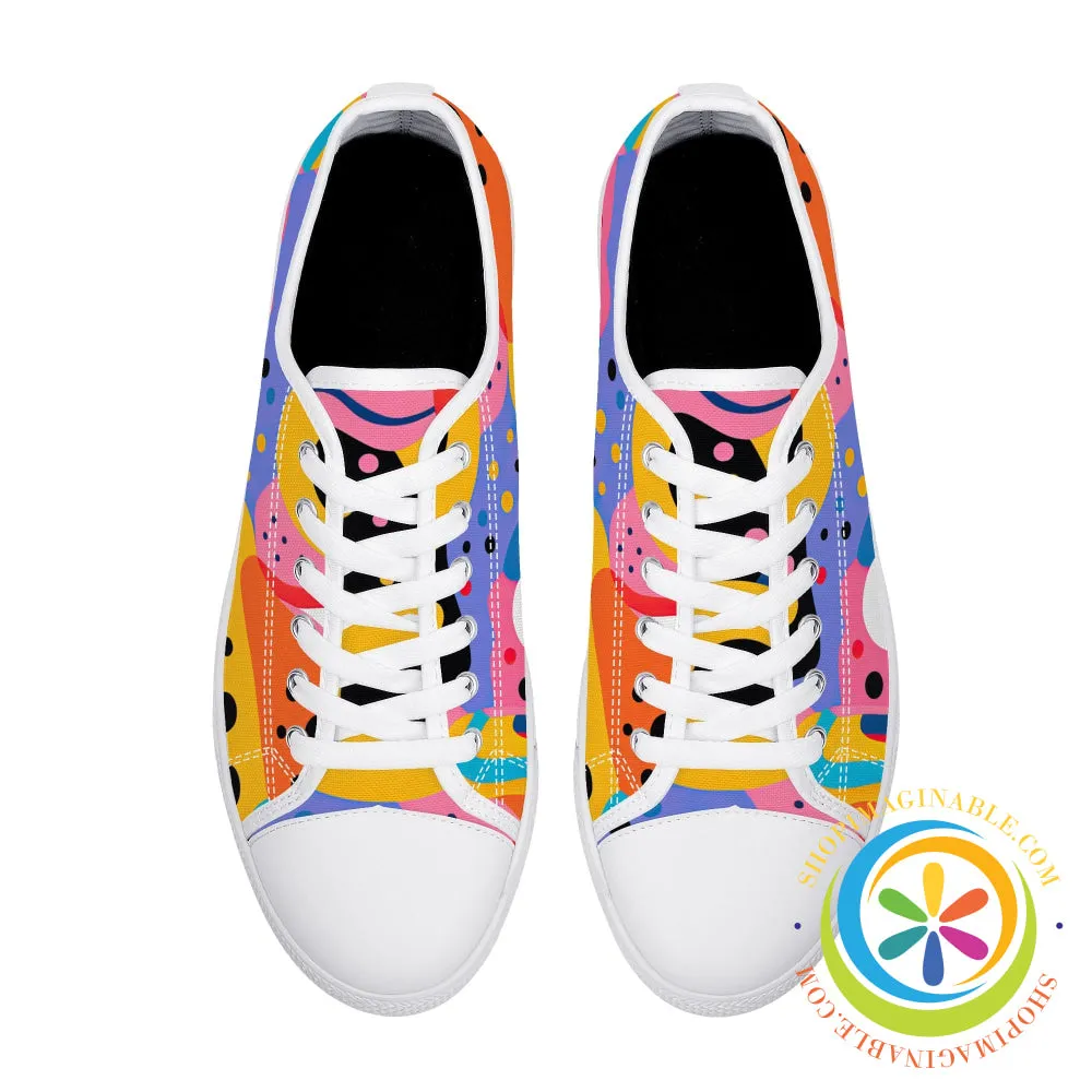 Colorful Pop Art Ladies Low Top Canvas Shoes