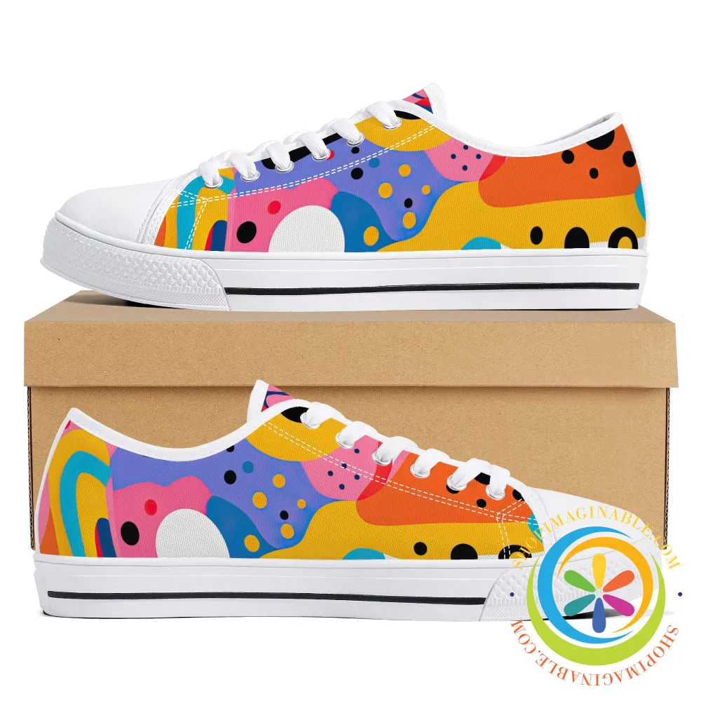 Colorful Pop Art Ladies Low Top Canvas Shoes