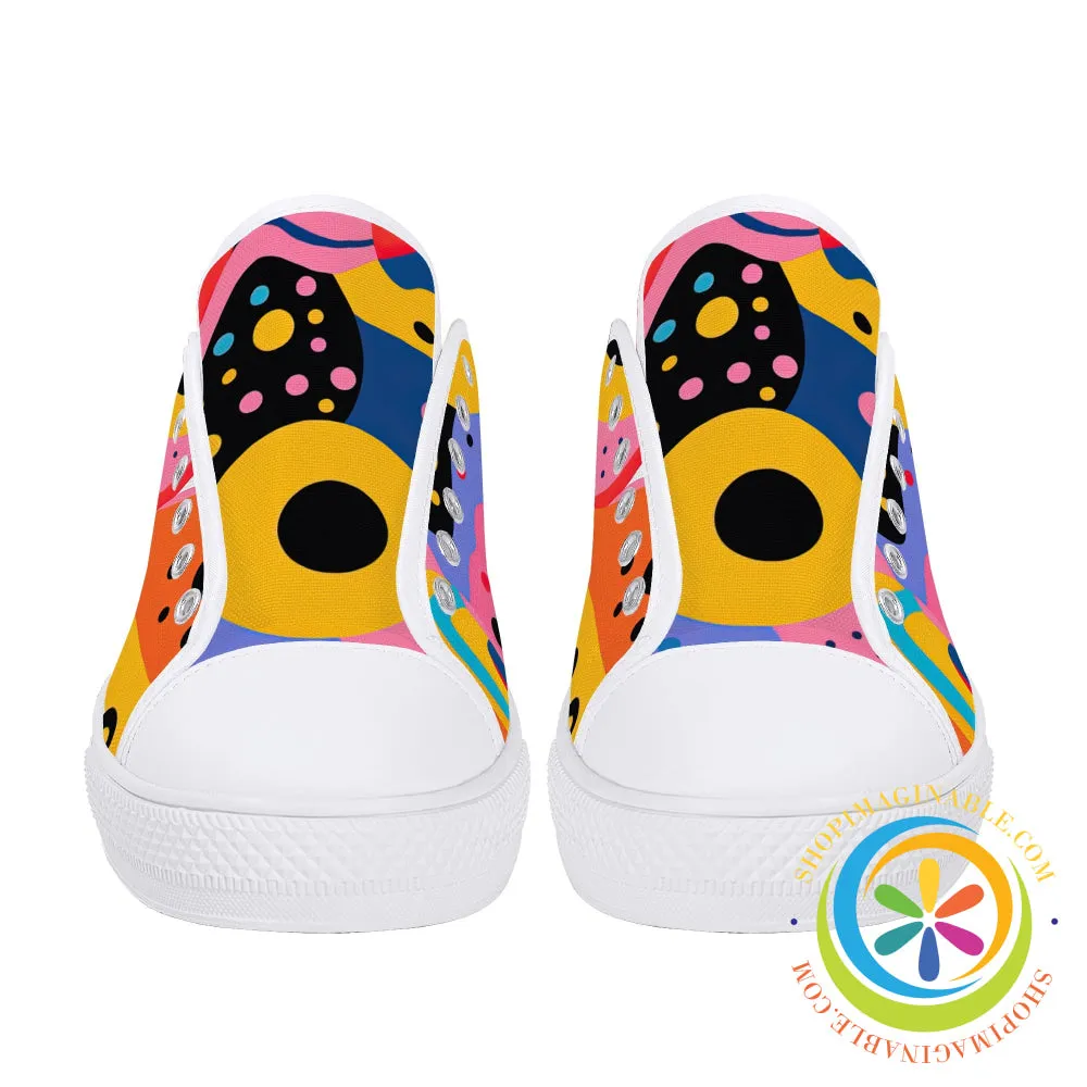 Colorful Pop Art Ladies Low Top Canvas Shoes