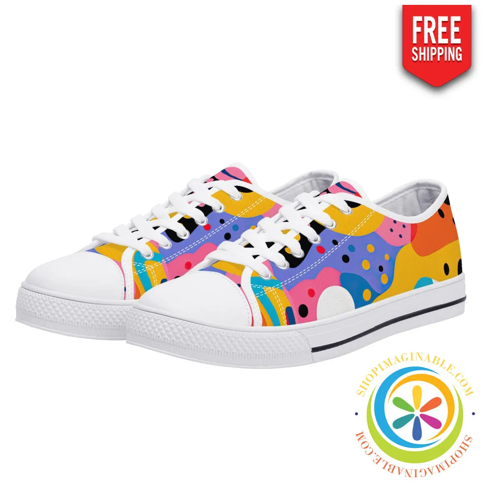 Colorful Pop Art Ladies Low Top Canvas Shoes