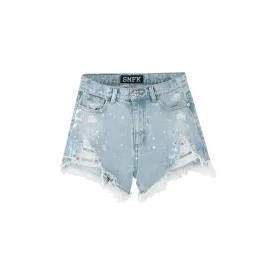 Compass Straight Leg Shorts Blue