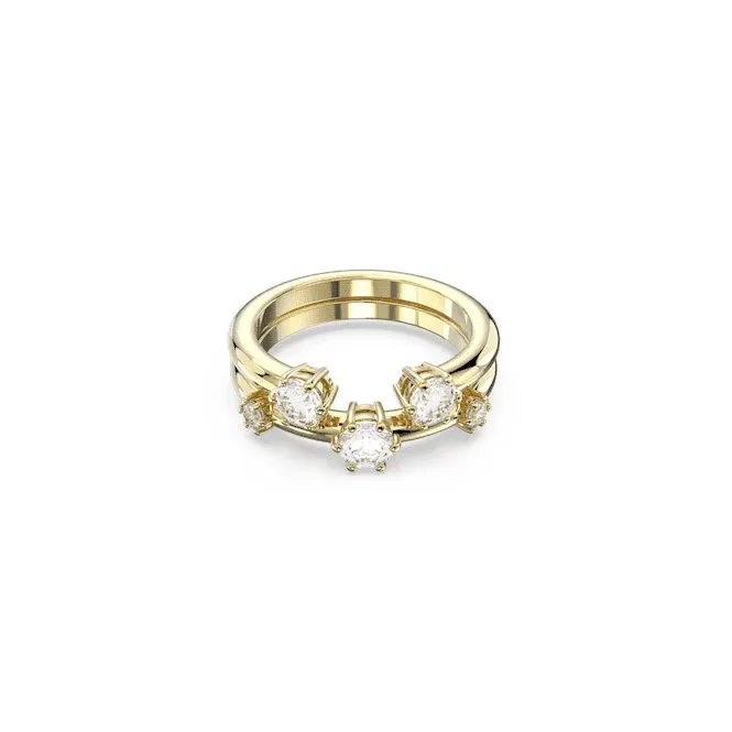 Constella Set Round Cut White Gold-tone Plated Ring