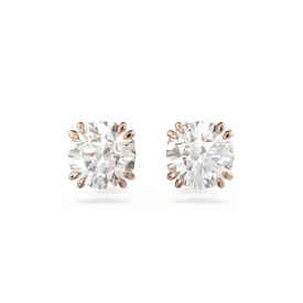 Constella Stud Round Cut White Rose Gold-tone Plated Earrings 5638801