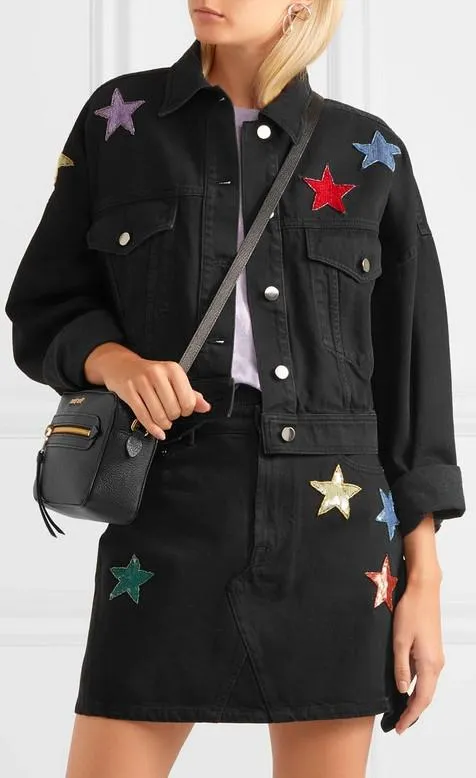 Cropped Embellished Denim Jacket