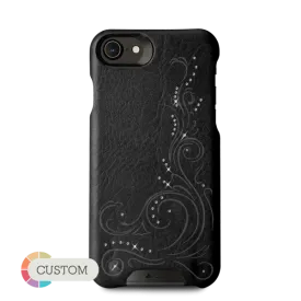 Customizable Grip Crystal - iPhone SE leather case with Swarovski crystals