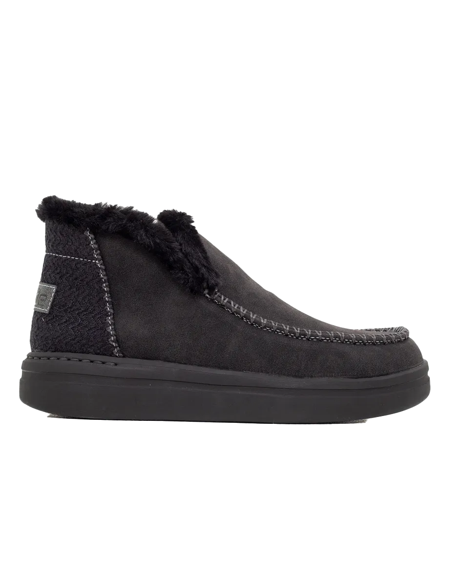 Denny Recycled Leather Grip Shoes in Jet Black