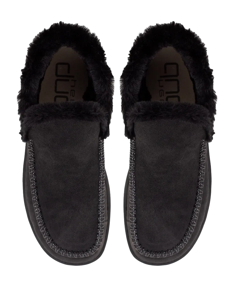 Denny Recycled Leather Grip Shoes in Jet Black