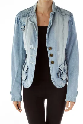 Designer Denim Fitted Jacket