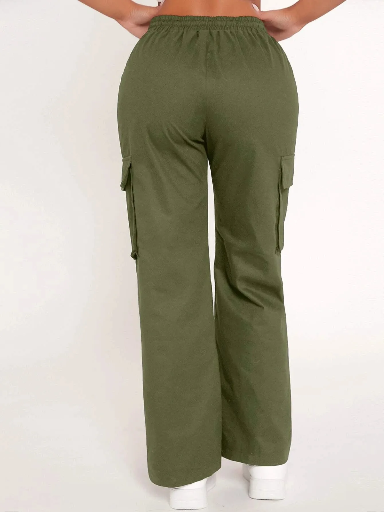 Drawstring Waist Flap Pocket Cargo Pant