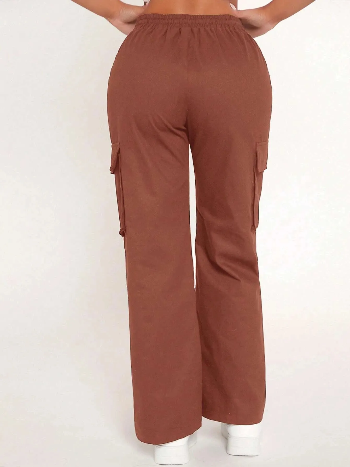 Drawstring Waist Flap Pocket Cargo Pant