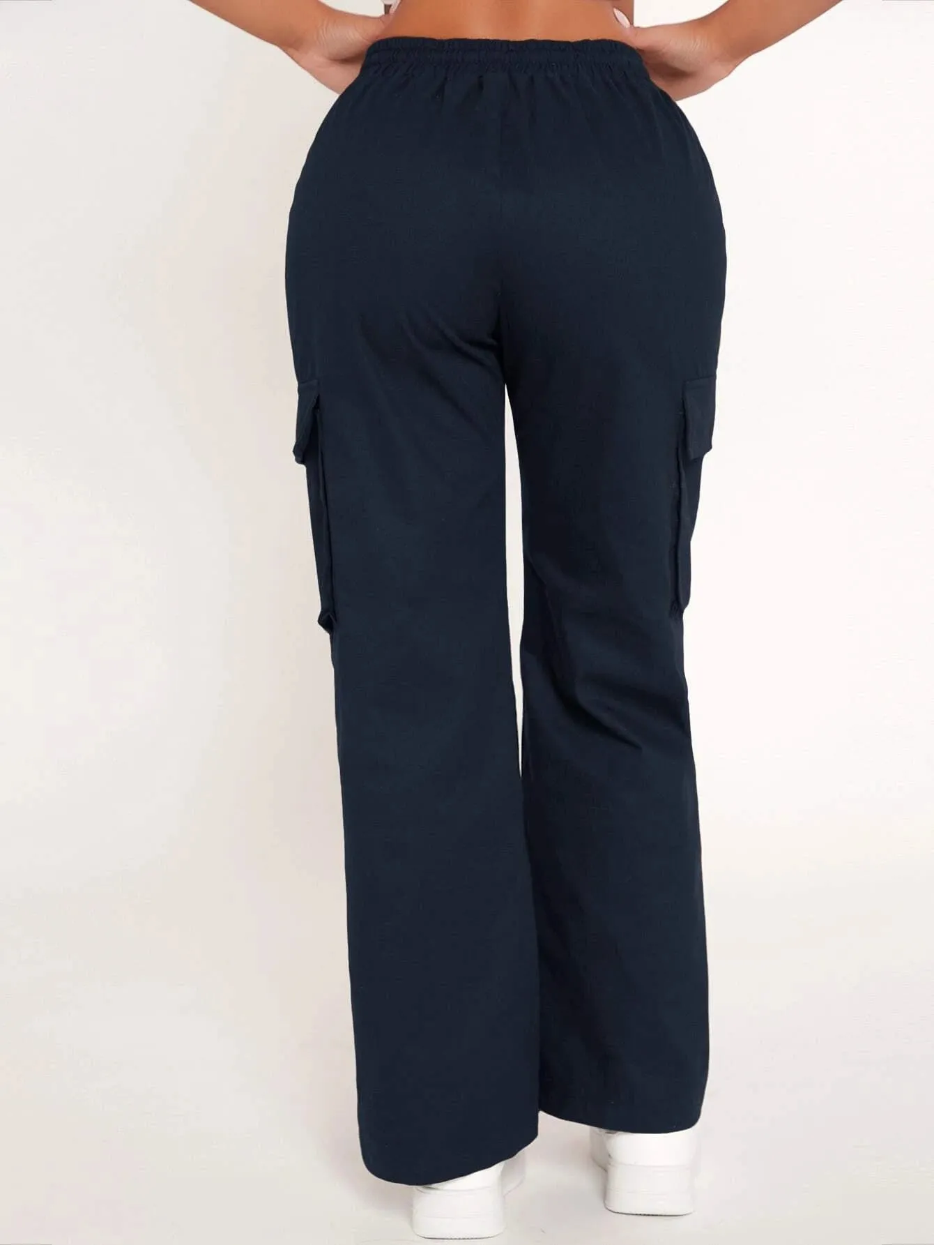 Drawstring Waist Flap Pocket Cargo Pant