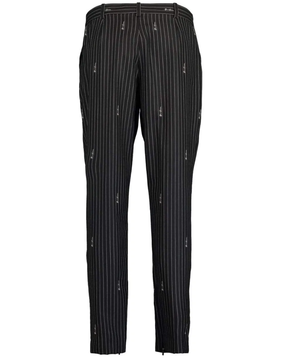 Embroided Gianni Versace Pinstripe Trouser