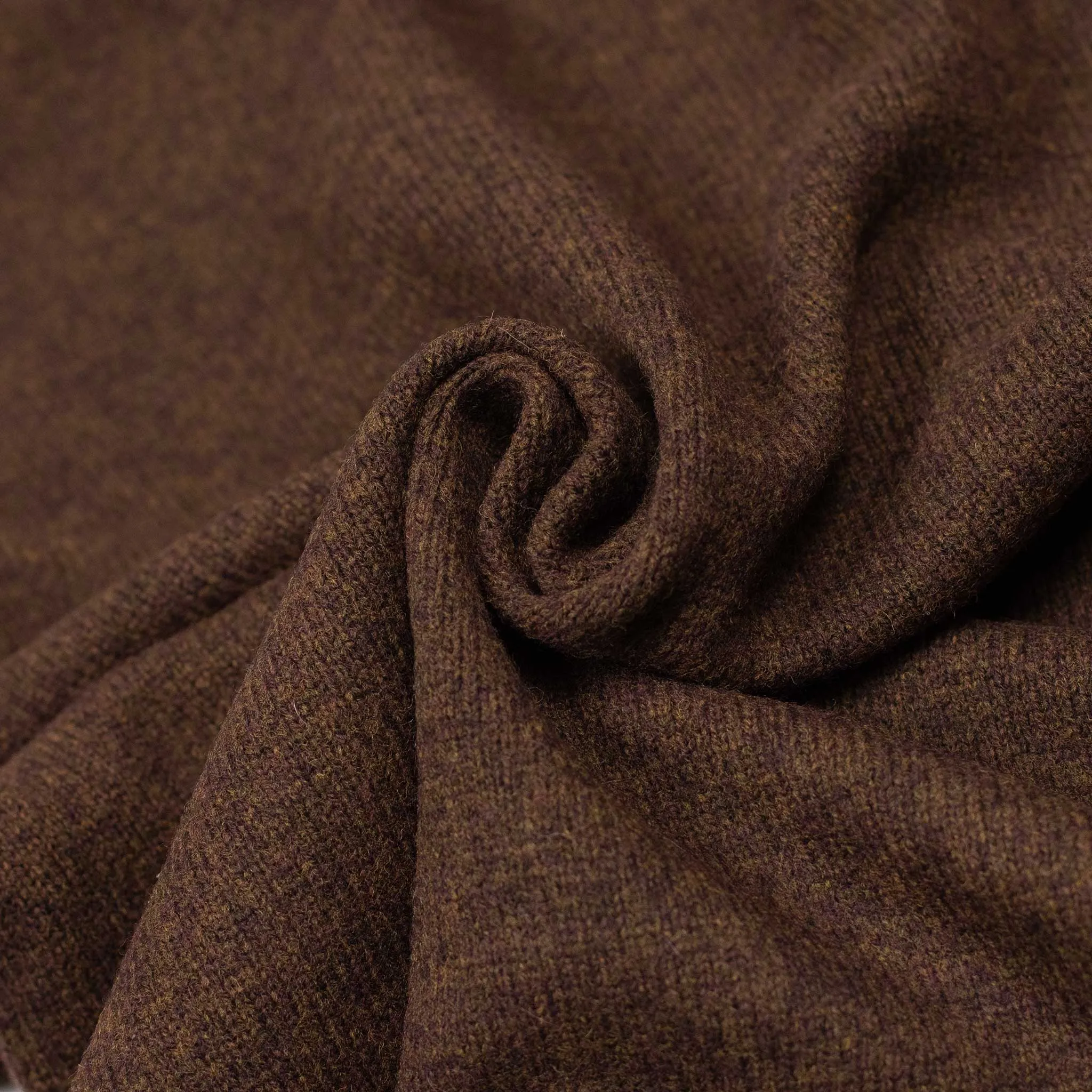 Fine gauge turtleneck sweater in brown wool (restock)