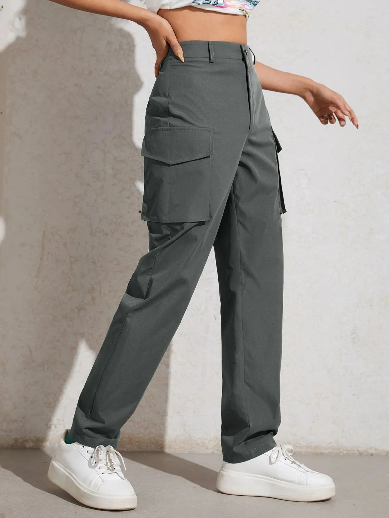 Flap Pocket Zip Cargo Pant