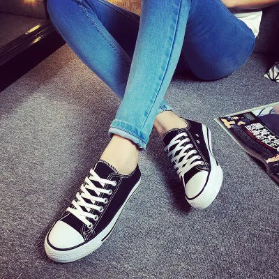 Flat-soled canvas shoes - Women's shoes