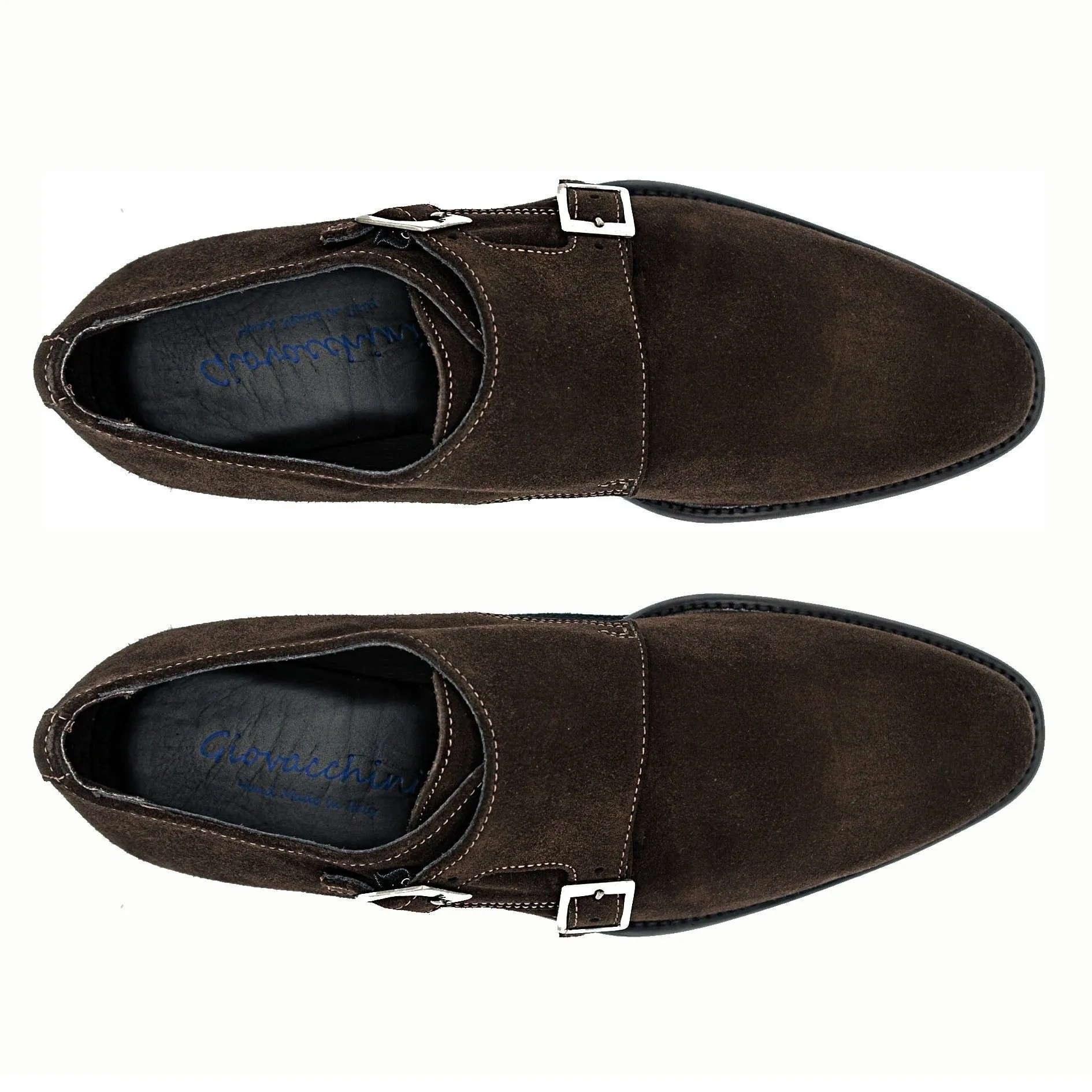 Giovacchini Francesco in Brown Suede Double-Monk Strap Shoes