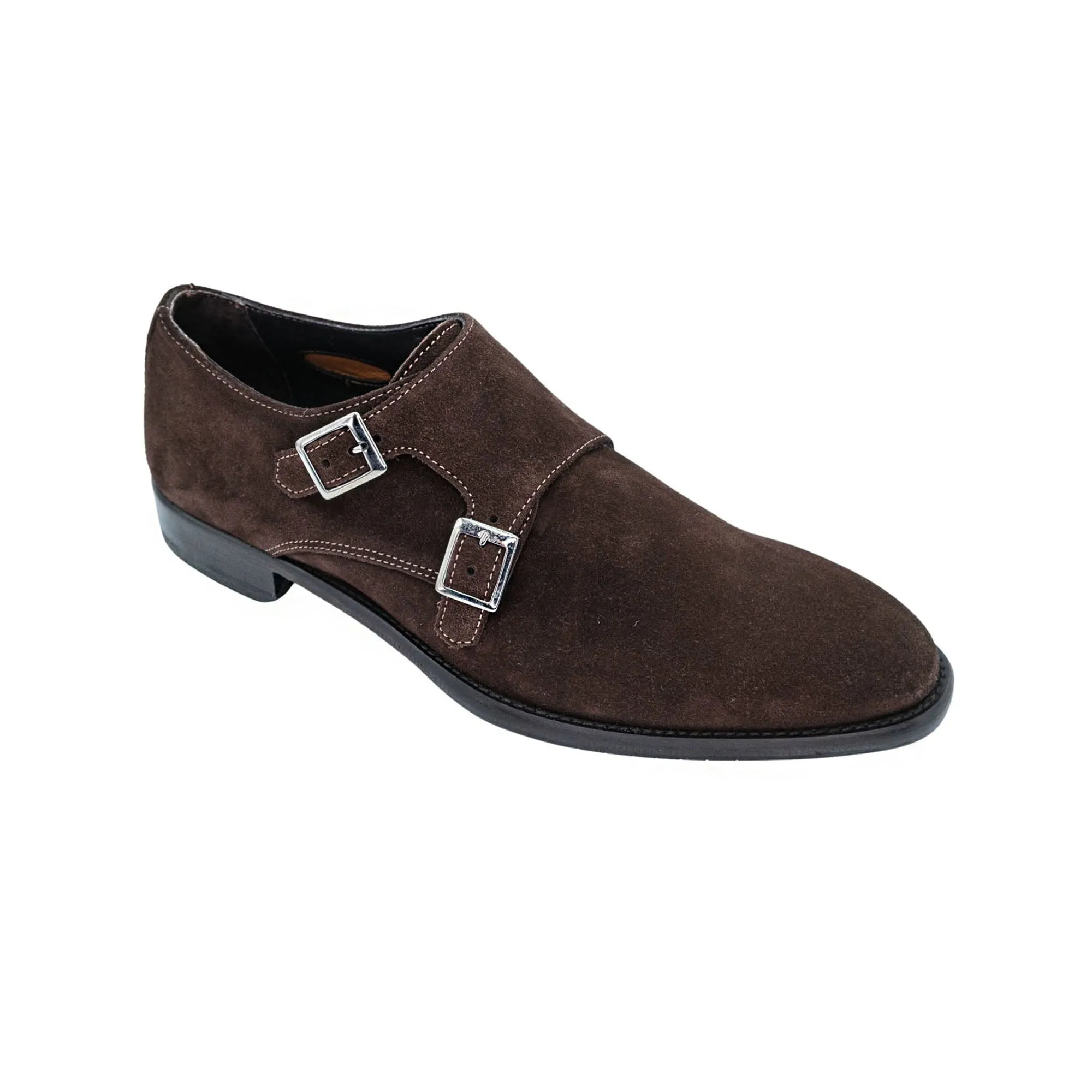 Giovacchini Francesco in Brown Suede Double-Monk Strap Shoes