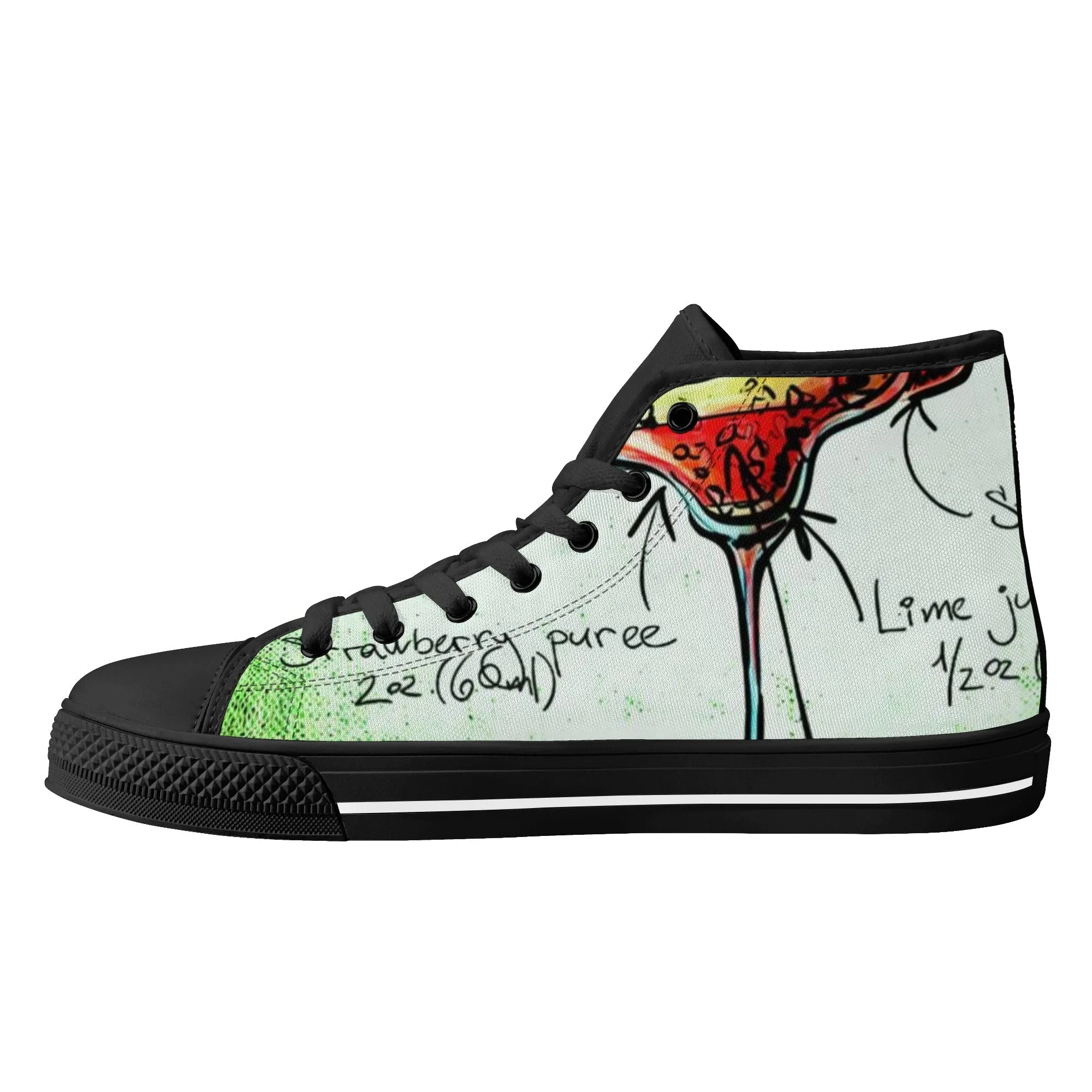 ICONIC Embroidered Men's Daiquiri High Top Printed Canvas Shoes