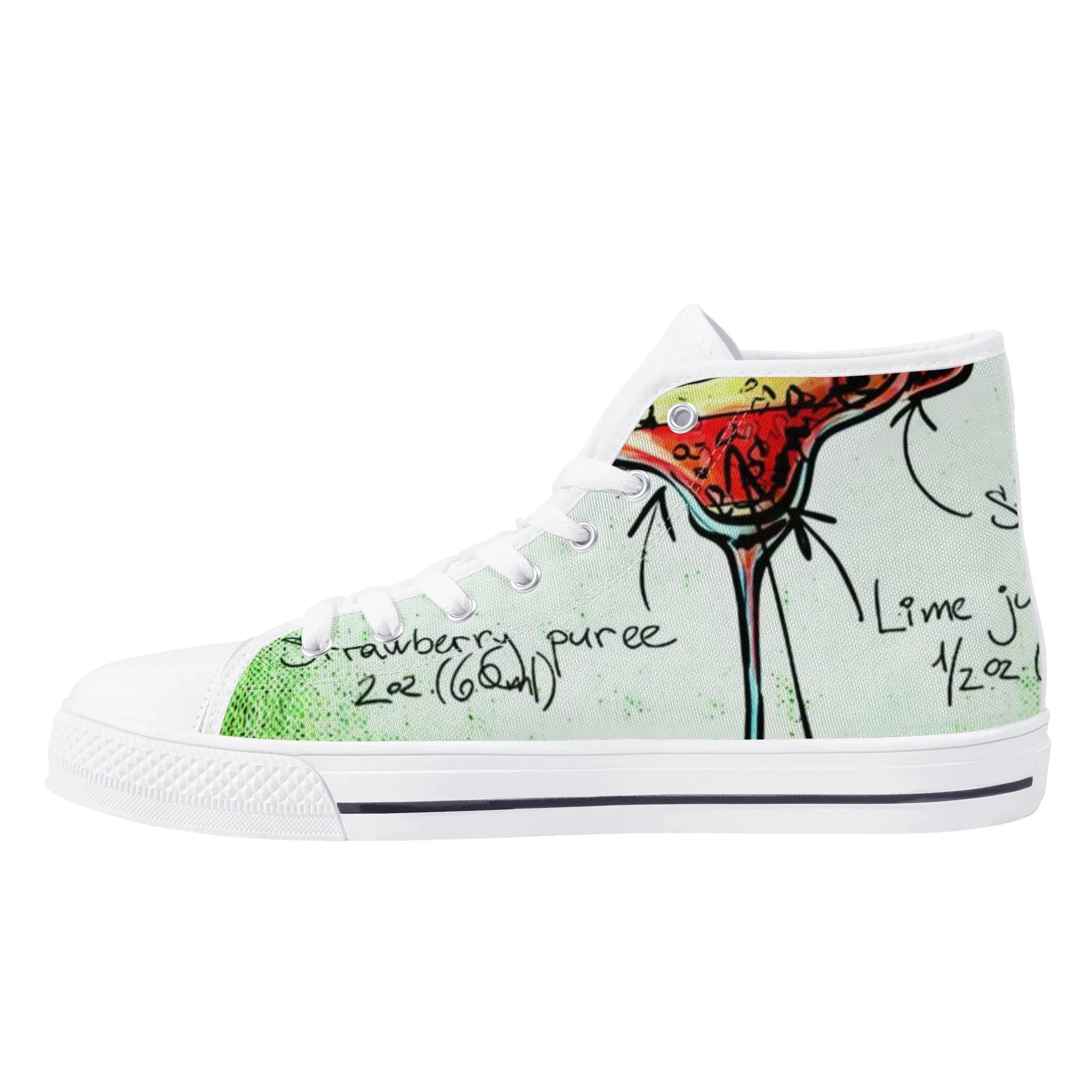 ICONIC Embroidered Men's Daiquiri High Top Printed Canvas Shoes