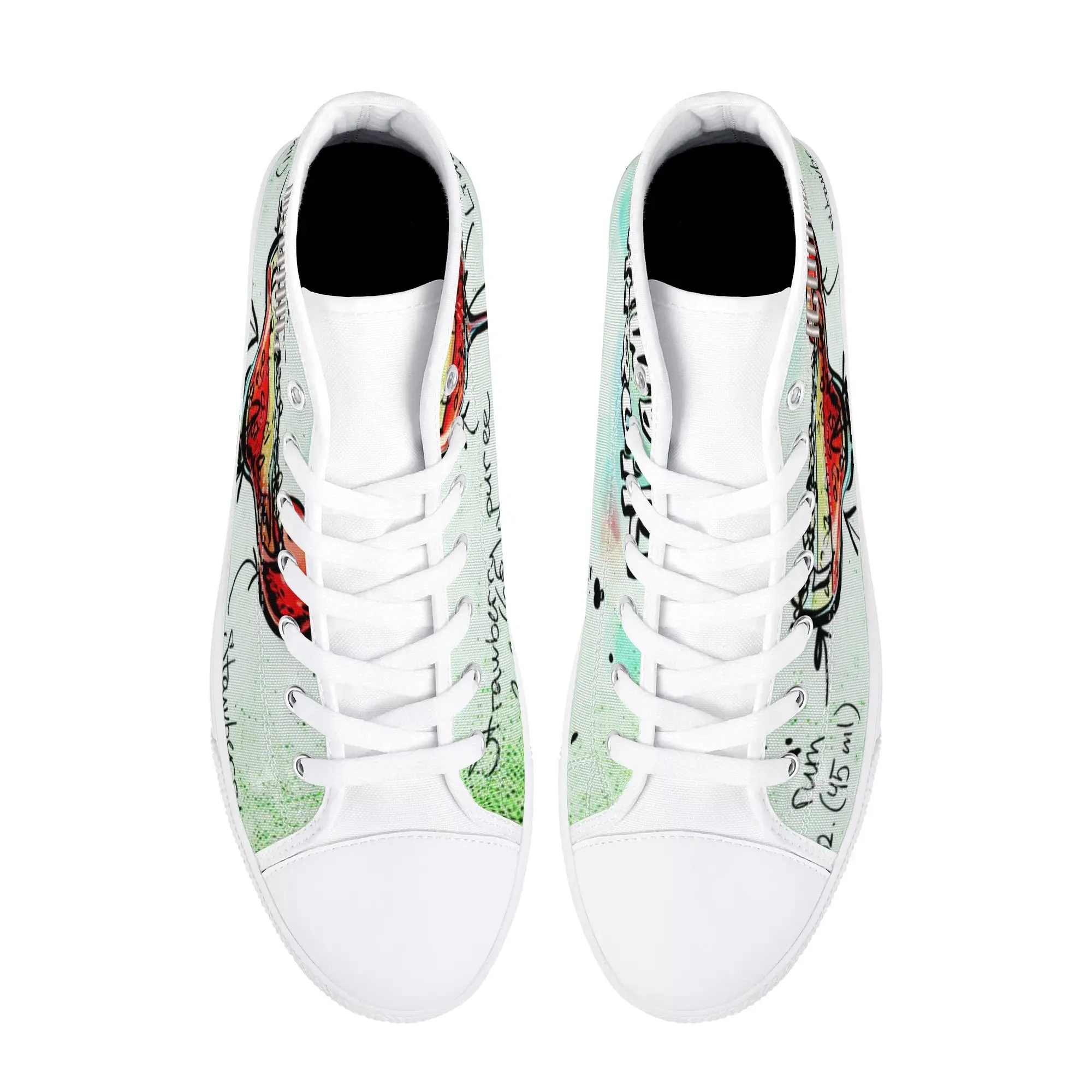 ICONIC Embroidered Men's Daiquiri High Top Printed Canvas Shoes