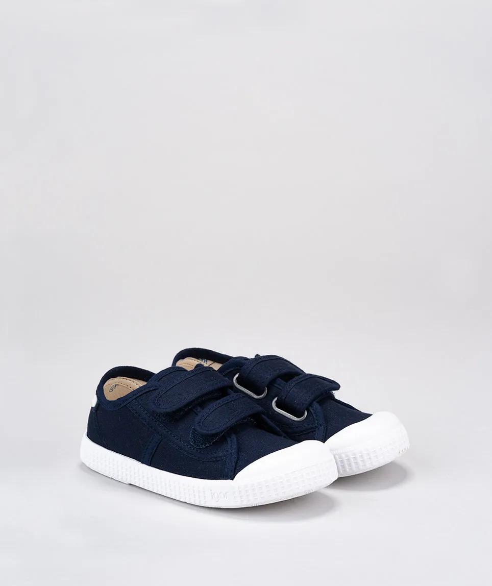 Igor Berri Riptape Girls Boys Navy Canvas Shoe