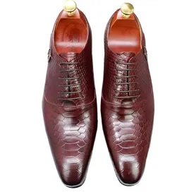 il quadrone - Men's Leather Square Toe Business Dress Shoes