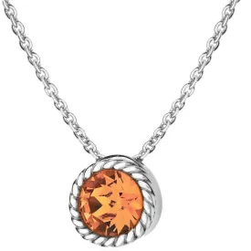 KJ Beckett November Birthstone Swarovski Crystal Necklace - Silver/Golden Yellow