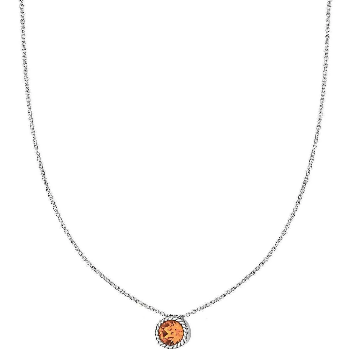 KJ Beckett November Birthstone Swarovski Crystal Necklace - Silver/Golden Yellow