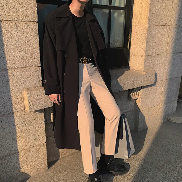 [Korean Style] 2 Colors Double-Breasted Trench Jackets